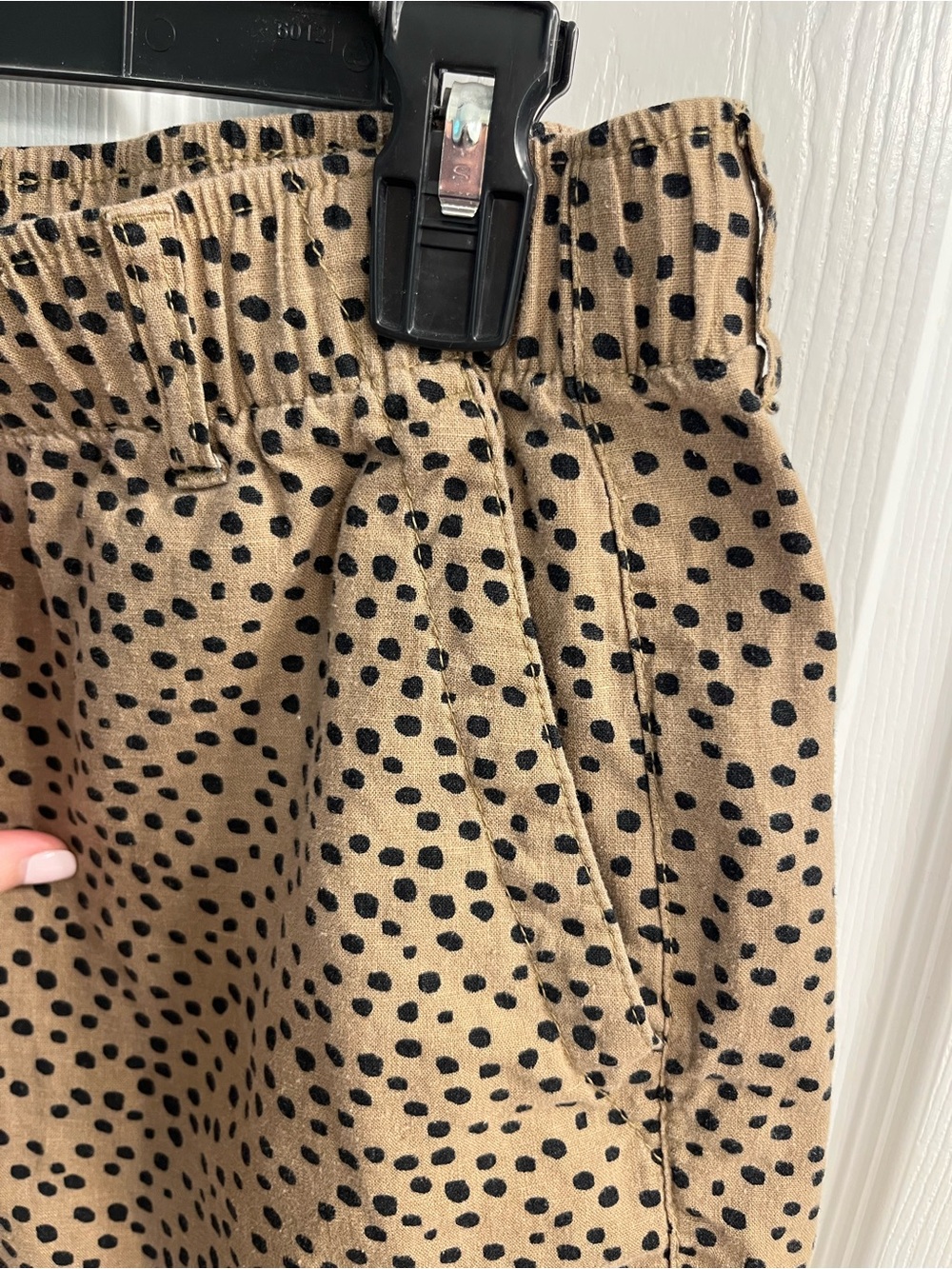 Old Navy Tan Shorts with Black Polka Dots - Picture 3 of 6